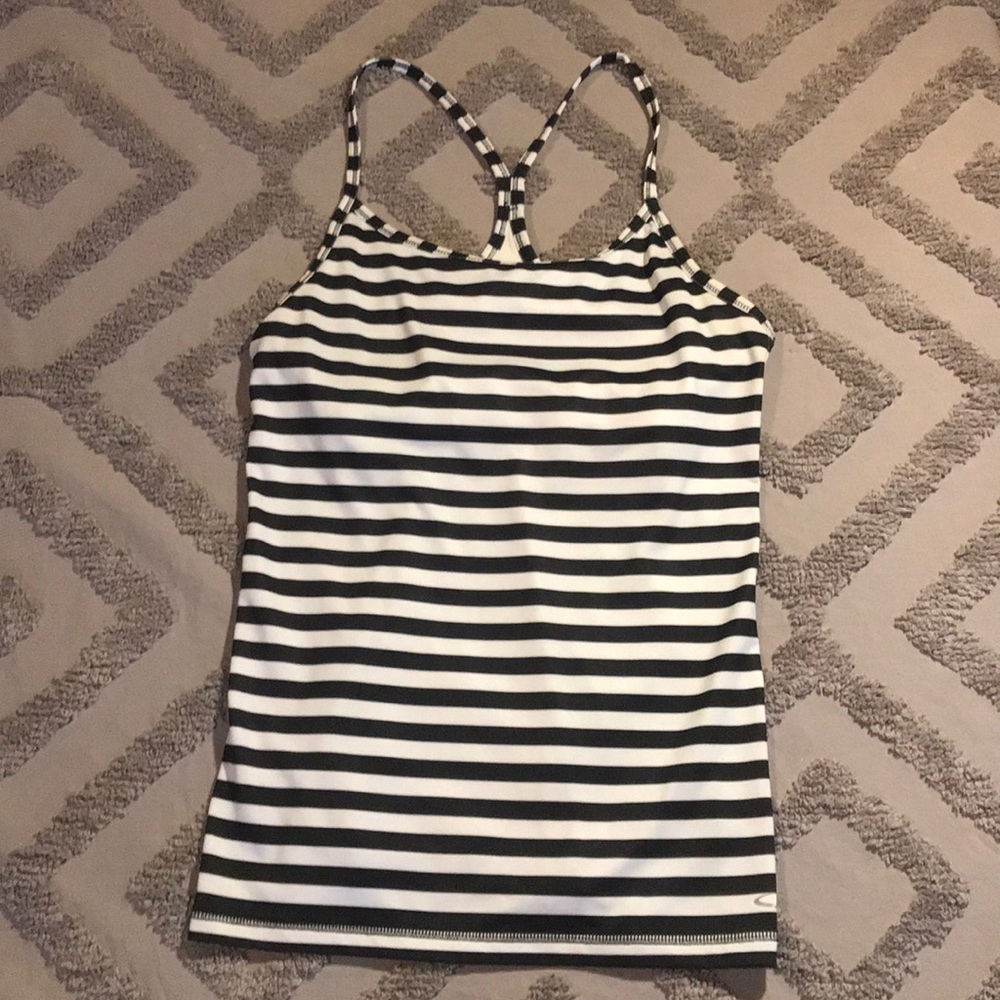Champion Black and White Striped Workout Tank